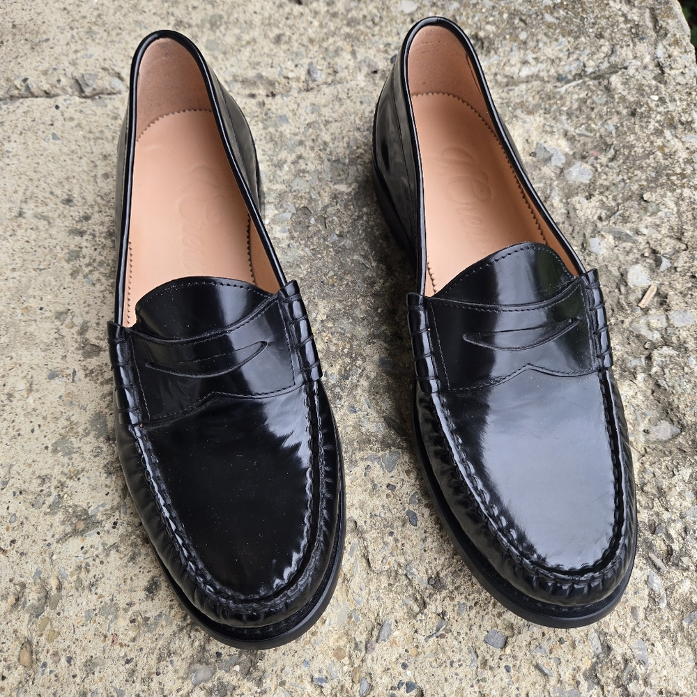 J. Crew Black Leather Loafers